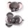 Coussin de Voyage Relaxeazzz Peluché 2-en-1 avec Masque Yeux Adoramals - Janu, le Elephant