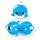 Relaxeazzz Adoramals Blu le Dauphin Coussin de voyage 2 en 1
