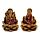 Lot de 2 Ganesh & Lakshmi dorés sur lotus