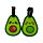 Lot de 2 Etiquettes de Bagage en PVC - Foodiemals Avocat 