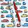 Lot de 2 Stylos Fiat 500 - Voiture Rétro