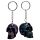 Porte-clé Skulls & Roses Effet Metallique à Couleurs Irisées