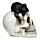 Figurine Crâne avec Chat Noir