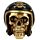 Figurine Crâne Doré Casque de Biker
