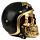 Figurine Crâne Doré Casque de Biker