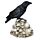 Figurine Corbeau Debout sur Crânes Empilés
