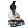 Figurine Corbeau Debout sur Crânes et Livres Empilés