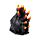 Crâne Noir Hurlant avec Bougies & Cire fondue
