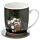 Ensemble Mug Porcelaine & Dessous de Verre Kim Haskins - 12 Chats pour Noël