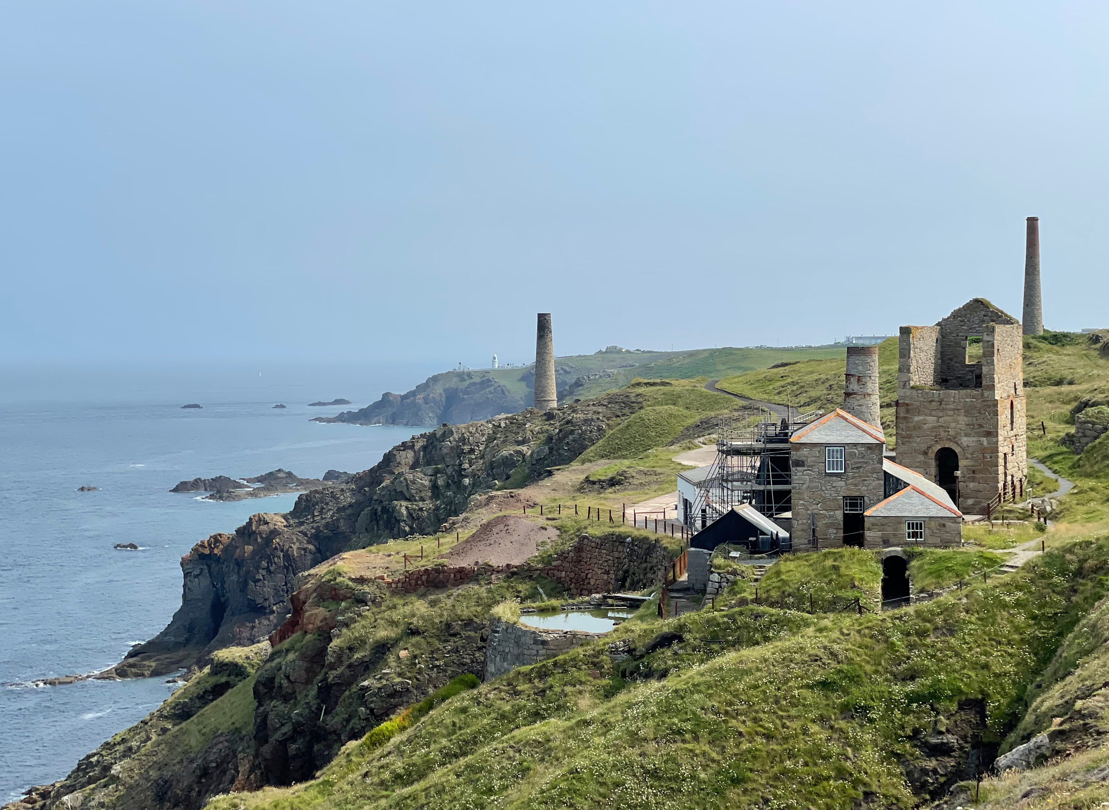 Pendeen to Cape Cornwall - Levant Mine, boiler house, pump house and beam engine